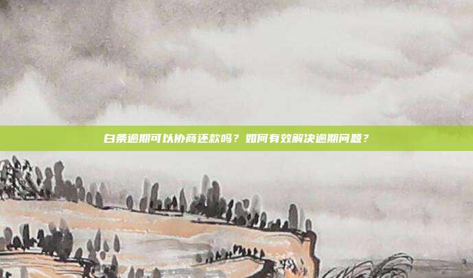 白条逾期可以协商还款吗?如何有效解决逾期问题?