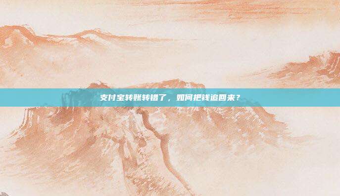 支付宝转账转错了,如何把钱追回来?
