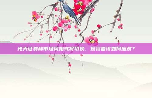 光大证券称市场风格或将切换,投资者该如何应对?