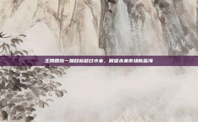 王腾回应一加目标超过小米,展望未来市场新蓝海