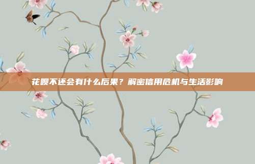 花呗不还会有什么后果?解密信用危机与生活影响