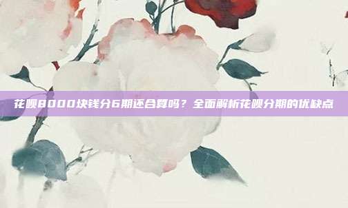 花呗8000块钱分6期还合算吗?全面解析花呗分期的优缺点