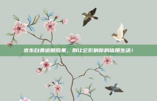京东白条逾期后果,别让它影响你的信用生活!