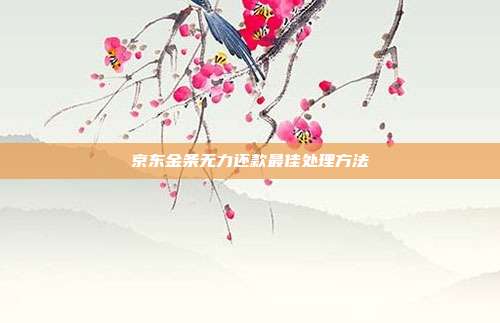 京东金条无力还款最佳处理方法