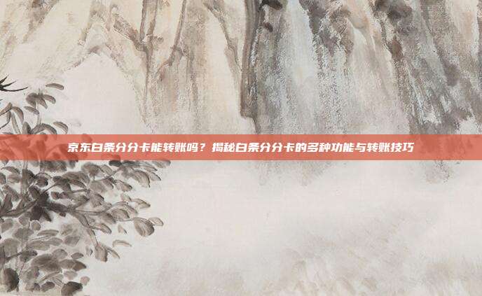 京东白条分分卡能转账吗?揭秘白条分分卡的多种功能与转账技巧
